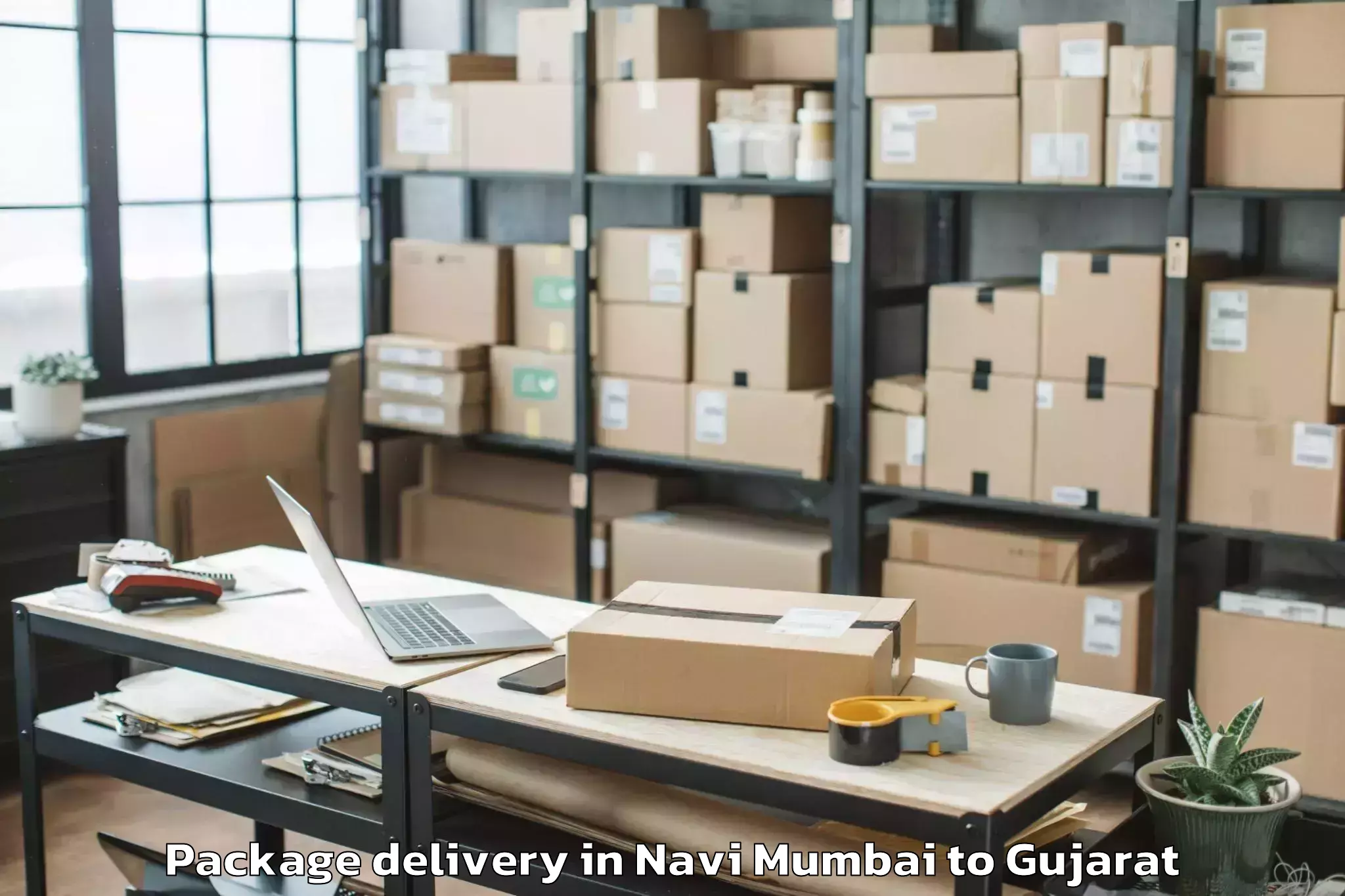 Book Navi Mumbai to Jhagadia Package Delivery Online